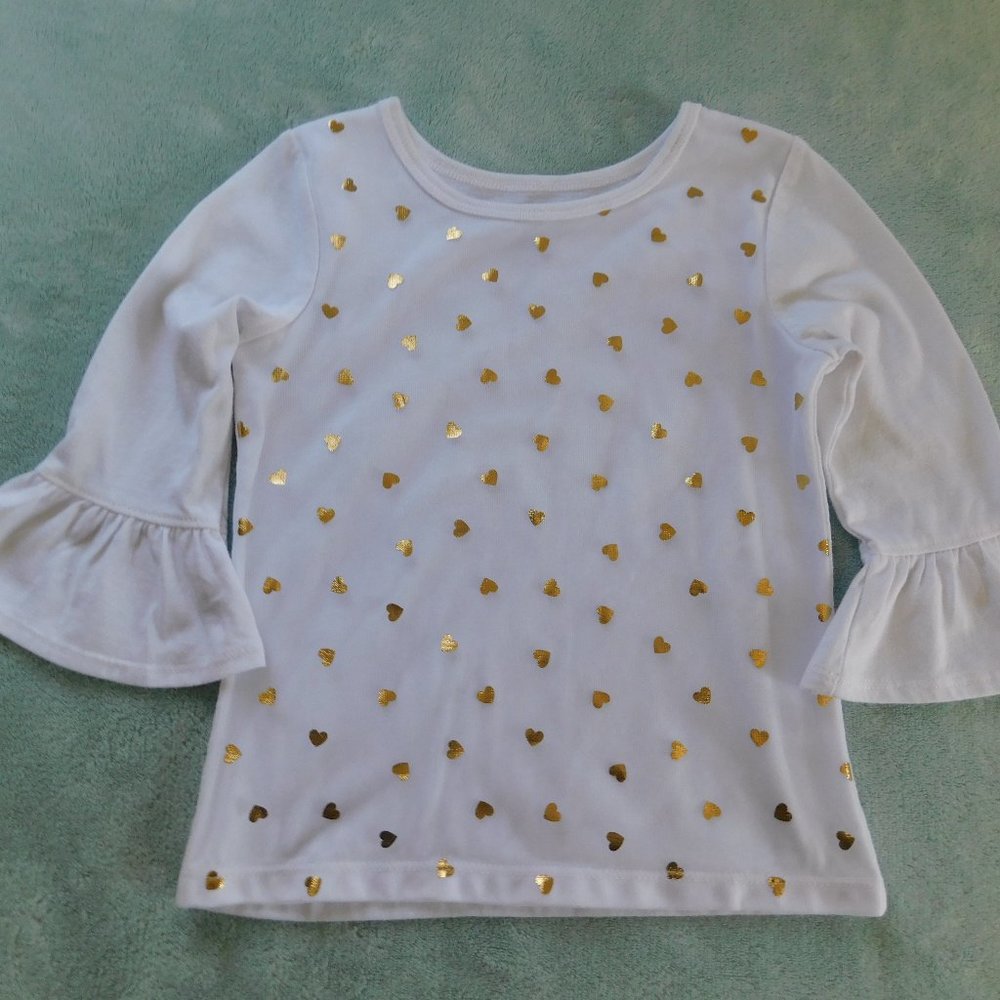 Garanimals 4T Pretty Bell-Sleeve Top with Embellished Tulle Overlay